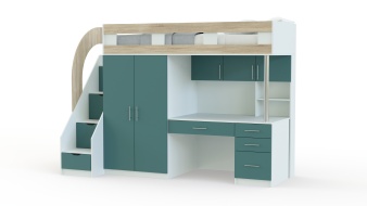 Кровать-чердак с рабочей зоной Мираж 5 BMS со столом