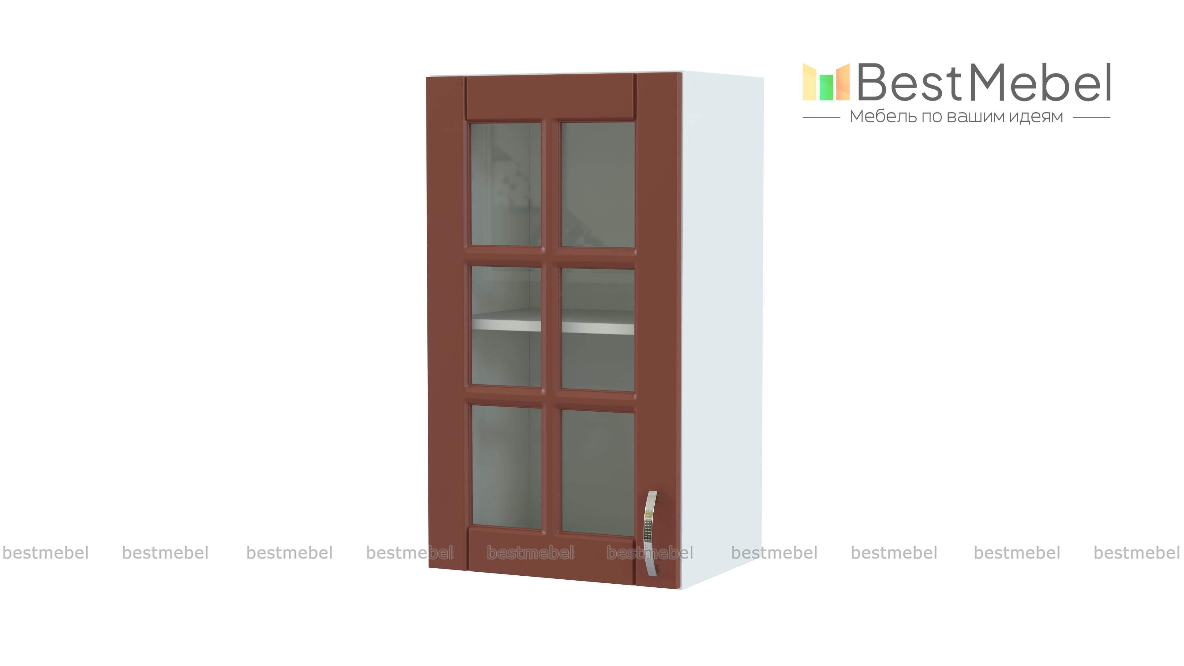 Шкаф верхний Лондон со стеклом BMS - Фото