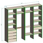 Стеллаж для одежды Мирта 18 BMS