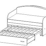 Прямой диван Антошка 1 BMS(Выкатной с ламелями)