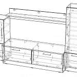 Чертеж Стенка в гостиную Блеск 30.1-3D BMS