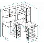 Схема сборки Угловой письменный стол для двоих Юкатан 54 BMS