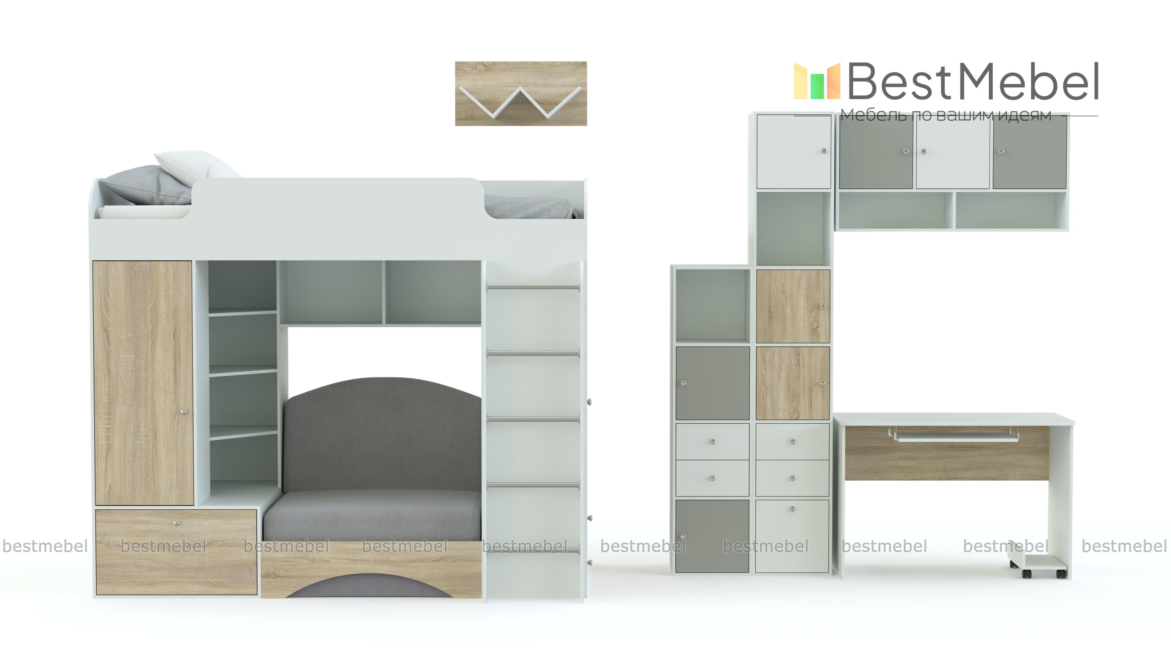 Детская мебель Тетрис-1 модульная BMS - Фото