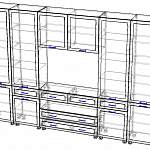 Чертеж Стенка для гостиной Инесса 2 BMS