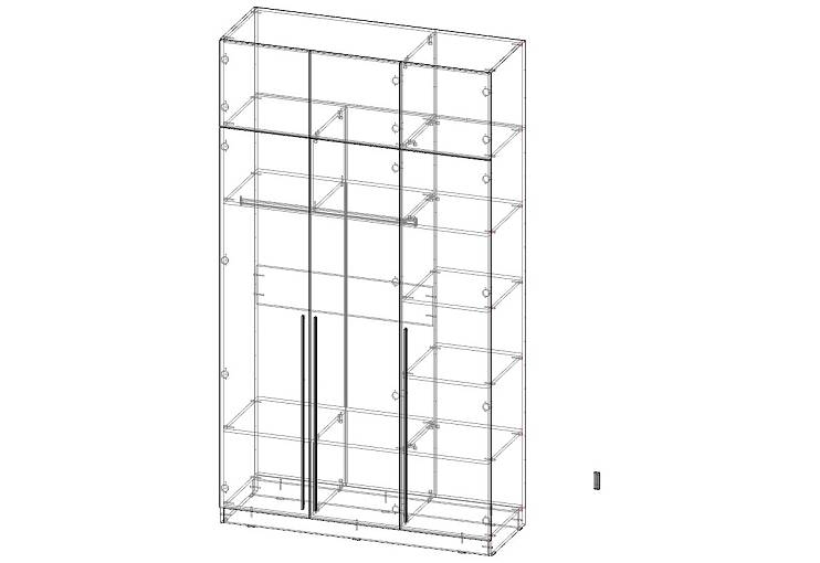 Шкаф распашной Депорте Люкс 30 (1400х2500х500)