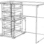 Чертеж Письменный стол МБ 20.1 BMS